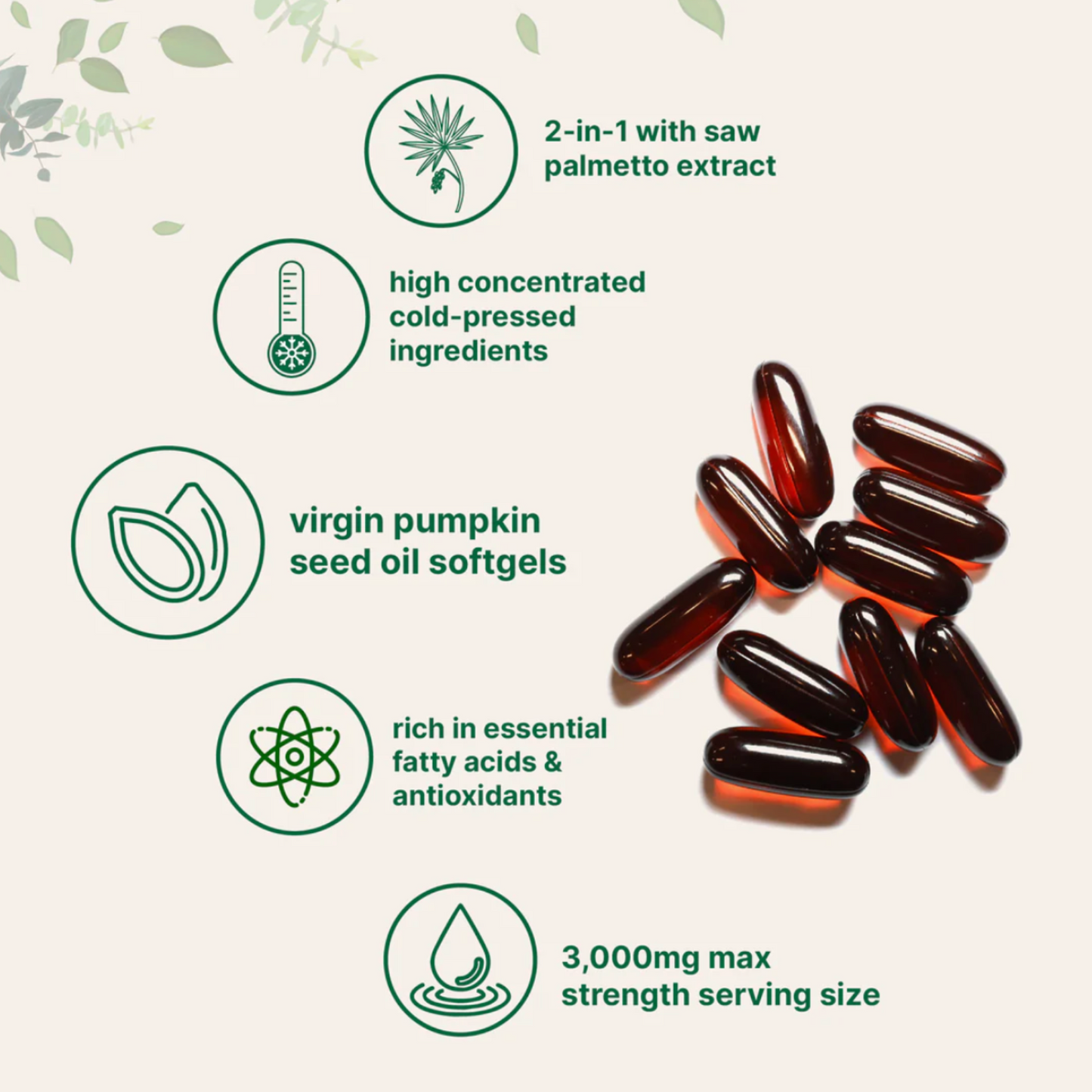 Pumpkin Seed Oil Capsules – 180 Count